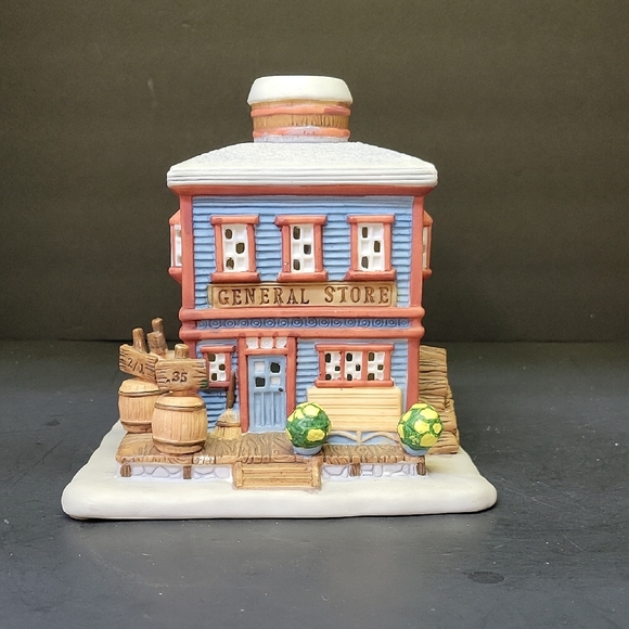 Partylite Village General Store Ceramic Tealight Candle Holder 6" tall - Picture 1 of 8